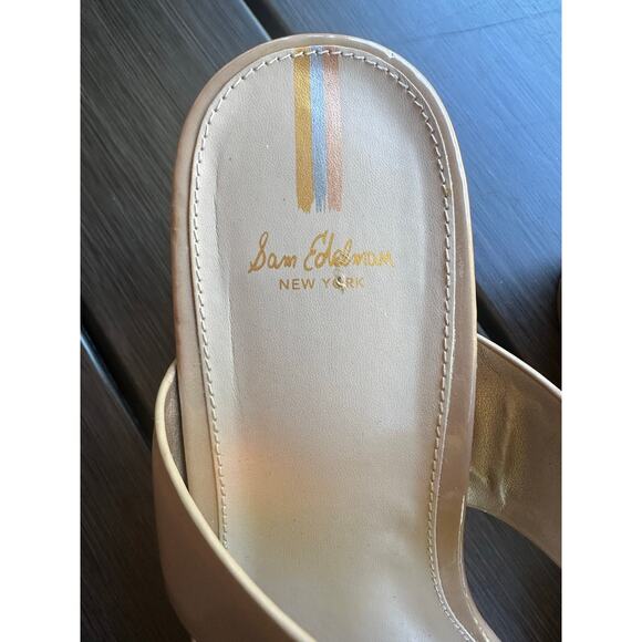 Sam Eldeman Yardlie Tan Leather Wedge Size 9.5 - Picture 4 of 5